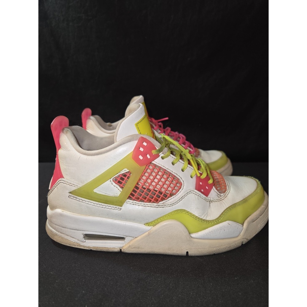 Air Jordan 4 Retro Lemon Venom Pink Blast White Size 5Y‎ - Picture 7 of 11